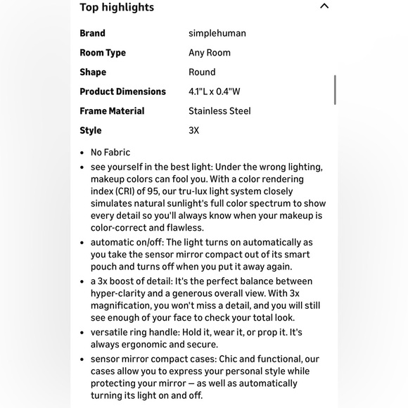 Simple Human Compact Sensor Mirror - Picture 5 of 6